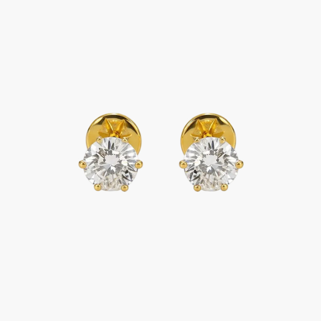Round Shaped Diamond Earrings