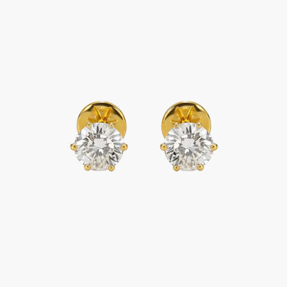 Round Shaped Diamond Earrings