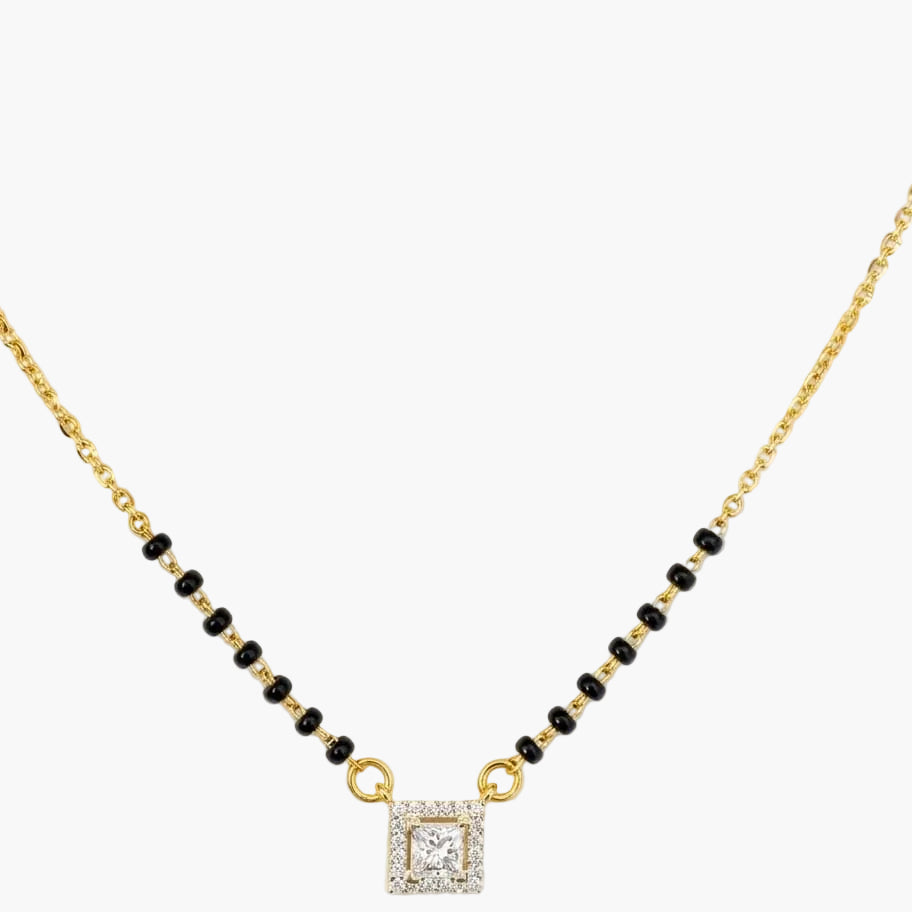 Princess Cut Diamond Mangalsutra