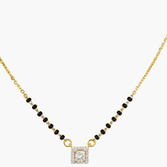 Princess Cut Diamond Mangalsutra