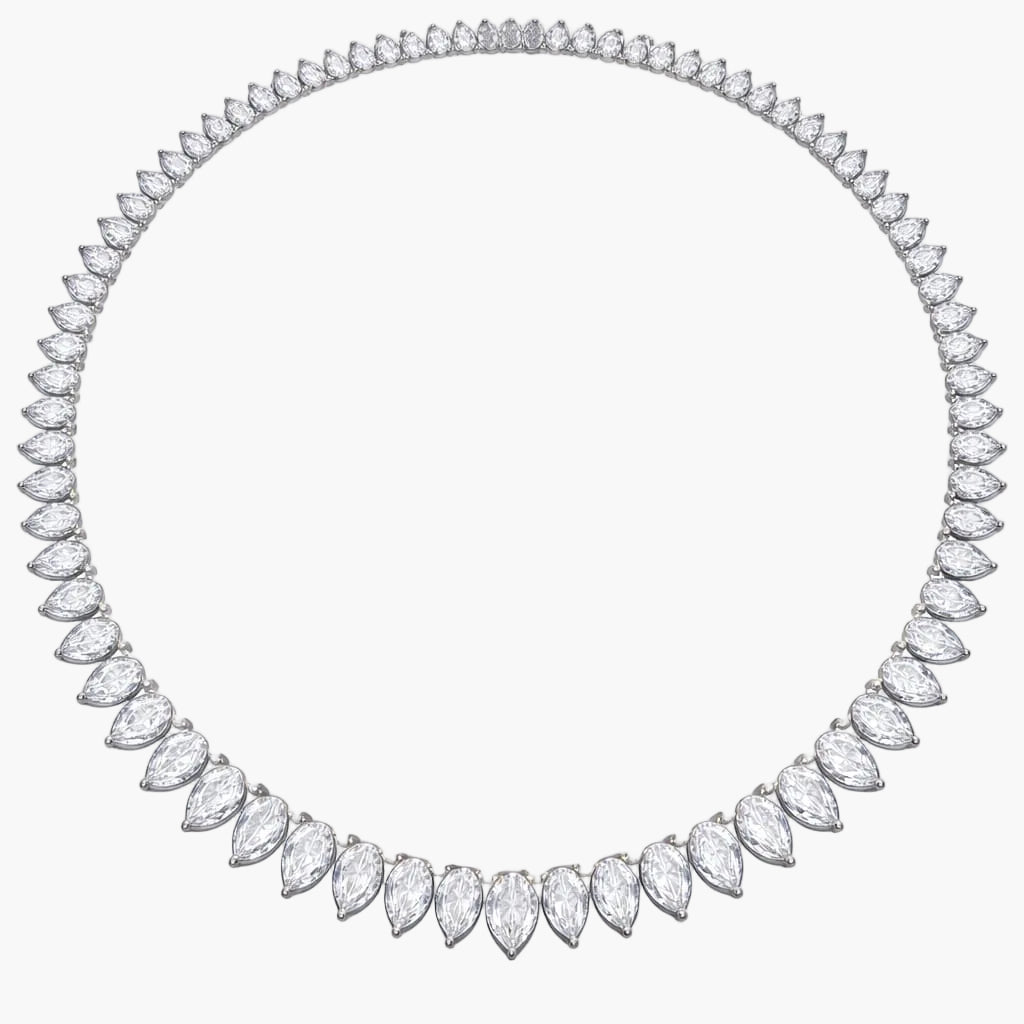 Graduated Pear Diamond Collar Necklace