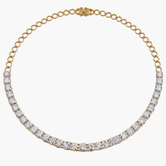 Graduated Diamond Circle Necklace