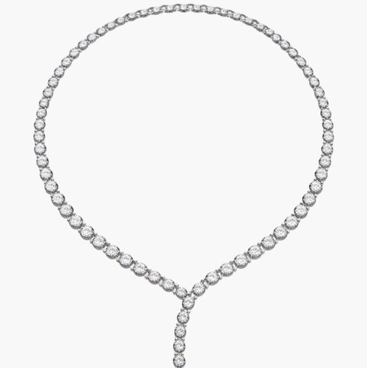 Diamond Halo Y-Drop Diamond Necklace