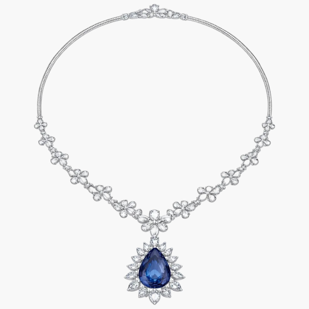 Sapphire Blossom Garland Diamond Necklace