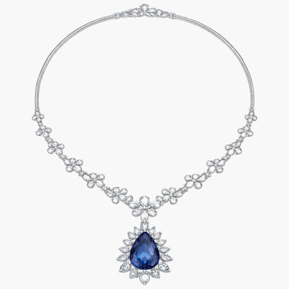 Sapphire Blossom Garland Diamond Necklace