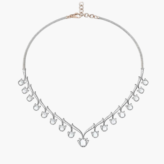 Diamond Branch Fringe Necklace