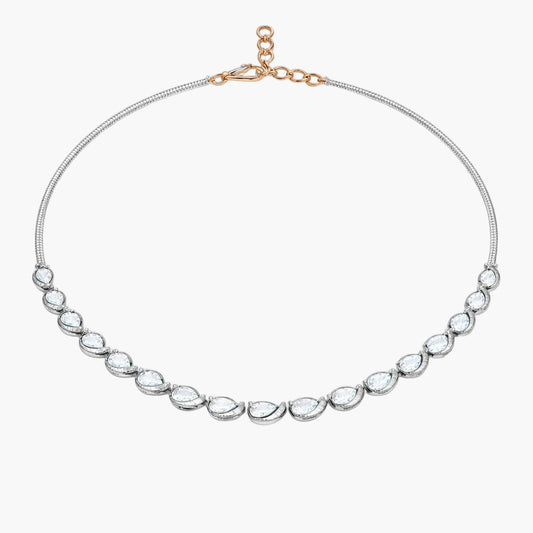 Rose-Cut Pear Diamond Collar Necklace