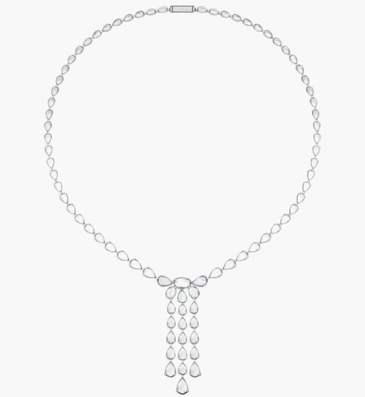 Rose-Cut Pear Tassel Collar Diamond Necklace