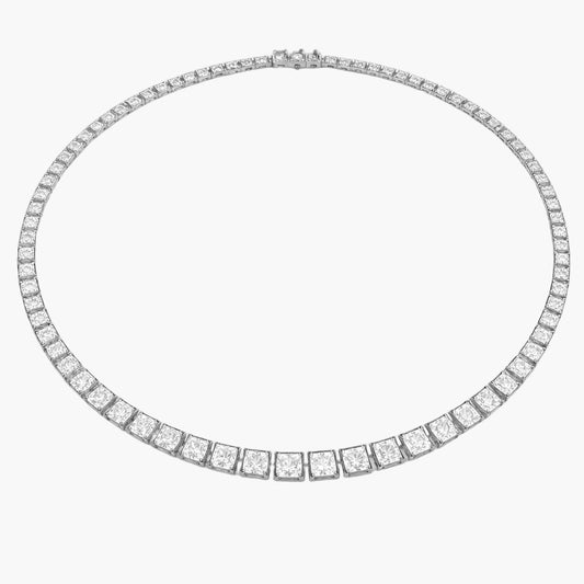 Graduated Radiant-Cut Diamond Riviere Necklace
