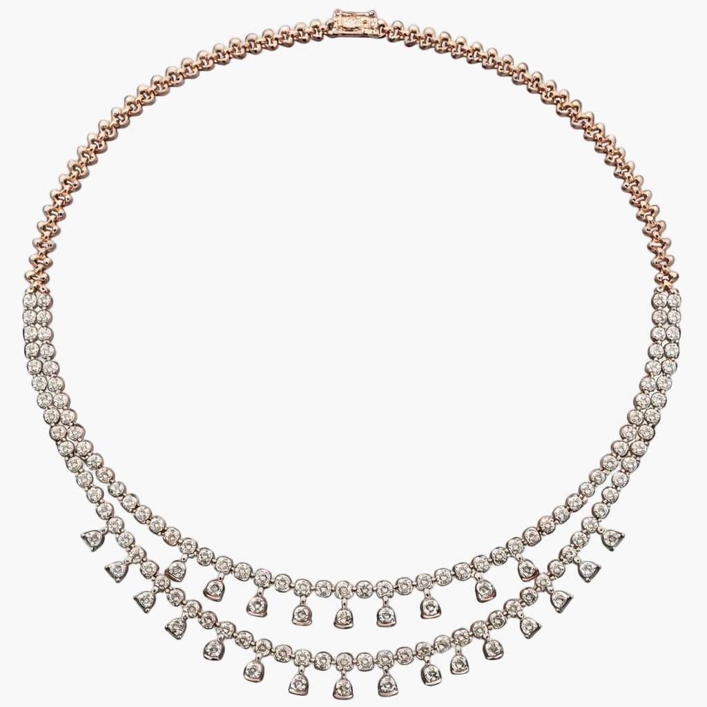 Trillion Drop Multi-Strand Diamond Necklace