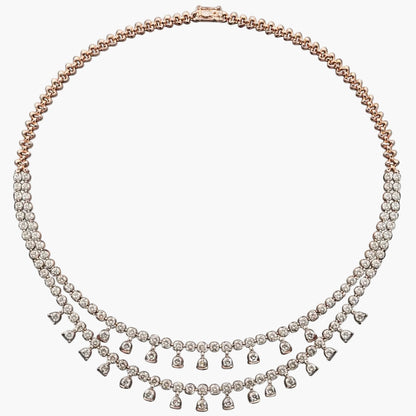 Trillion Drop Multi-Strand Diamond Necklace