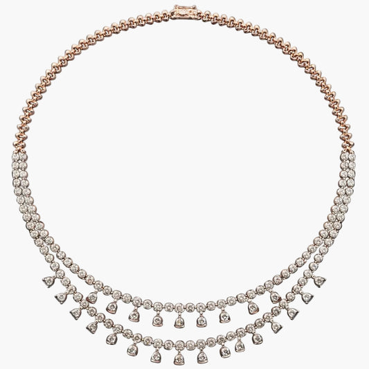 Trillion Drop Multi-Strand Diamond Necklace