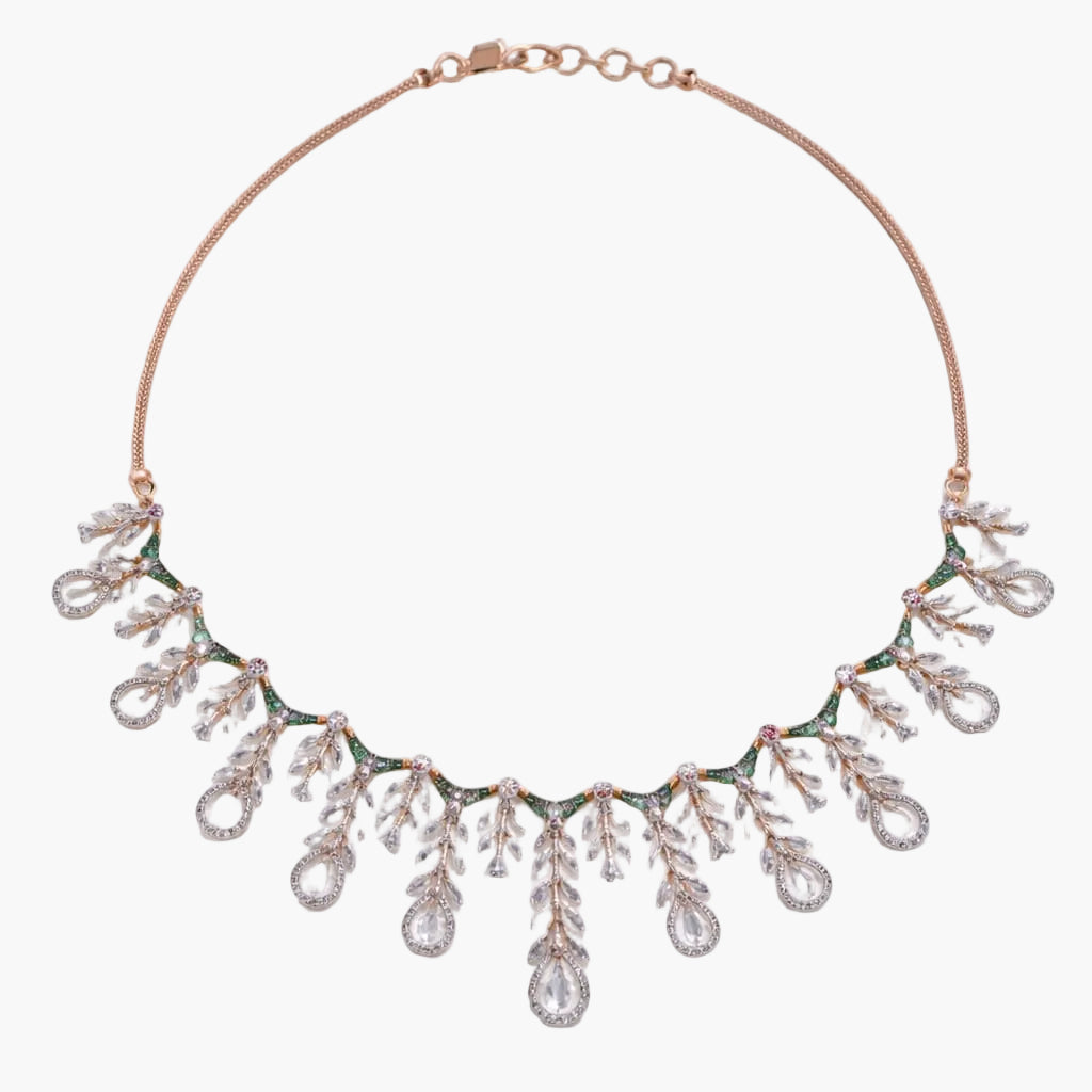 Emerald Fringe Cascade Diamond Necklace