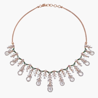 Emerald Fringe Cascade Diamond Necklace