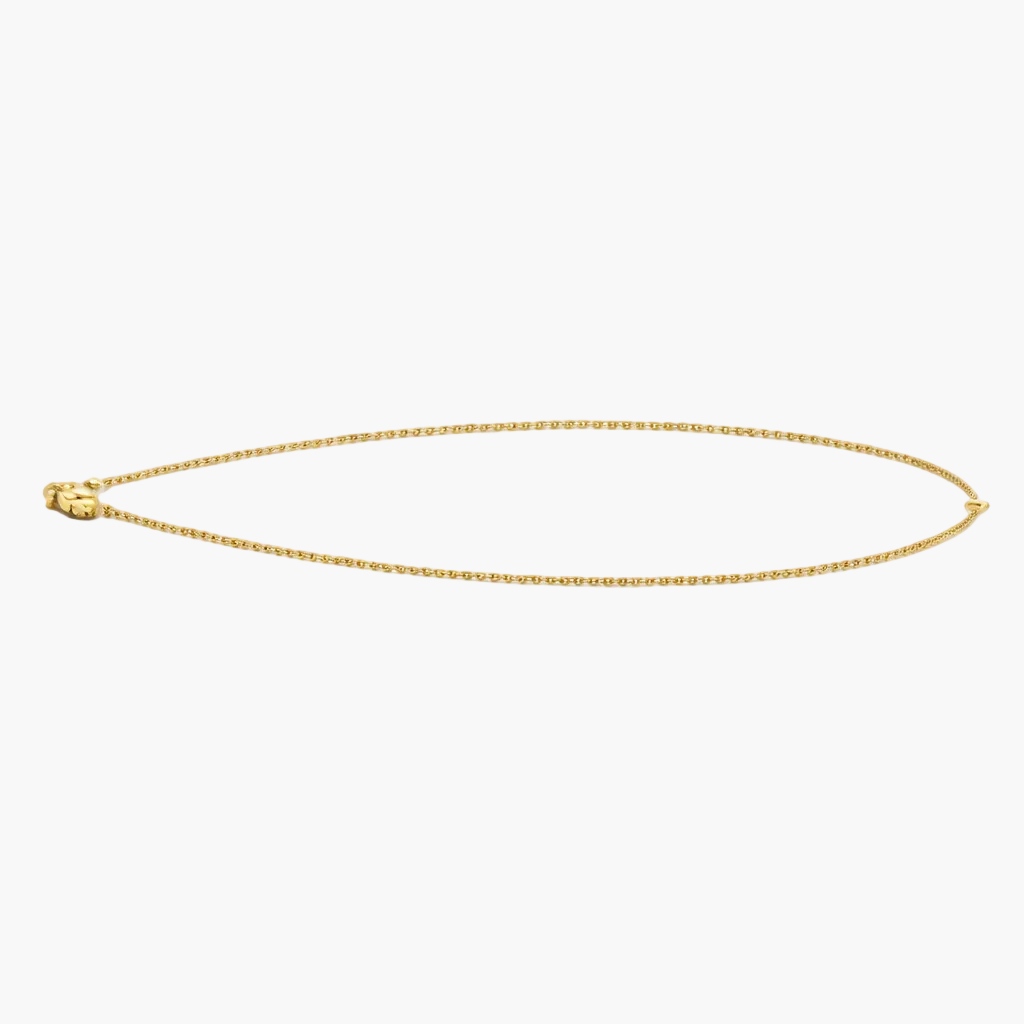 Gold chain bracelet on a white background