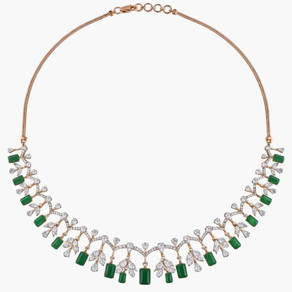 Emerald Vine Garland Diamond Necklace