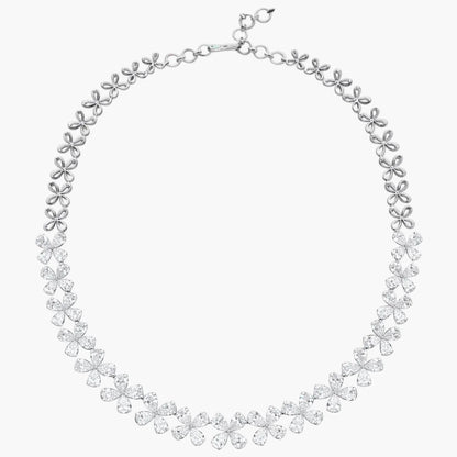 Double Bloom Floral Diamond Necklace