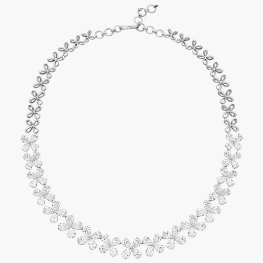 Double Bloom Floral Diamond Necklace