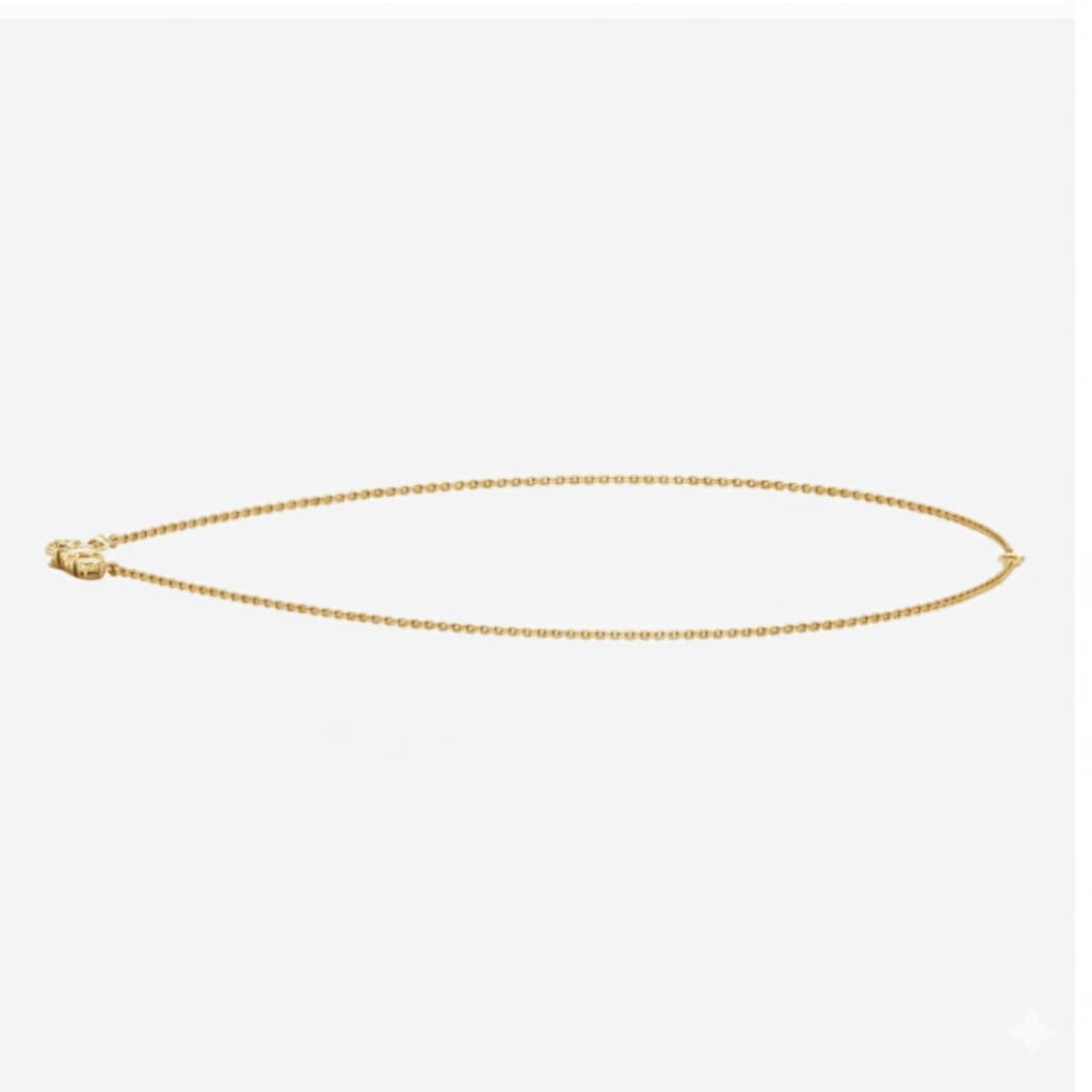 Gold chain necklace on a white background