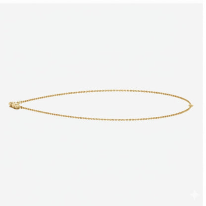 Gold chain necklace on a white background