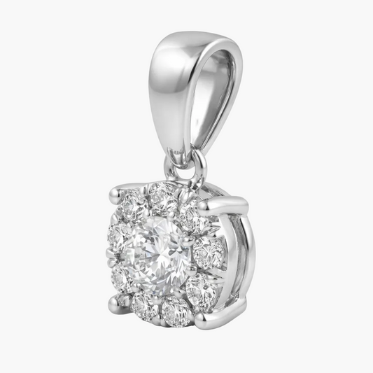 Diamond pendant on a white background