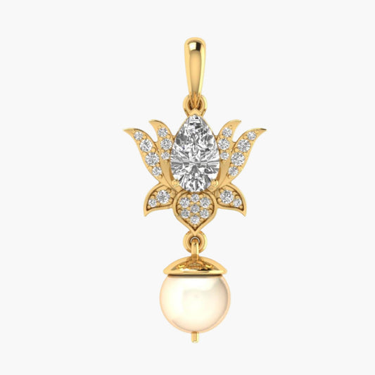Crystal Lotus Diamond Pendant