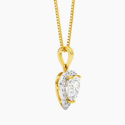 Halo Heart Diamond Pendant With Chain