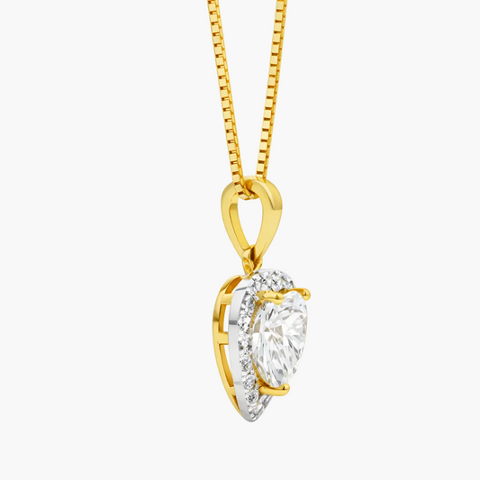 Halo Heart Diamond Pendant With Chain