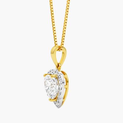 Halo Heart Diamond Pendant With Chain