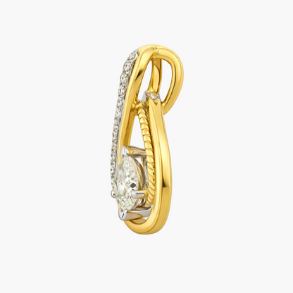 Gold ring with a diamond on a white background