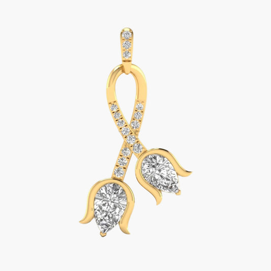 Twinning Lotus Diamond Pendant