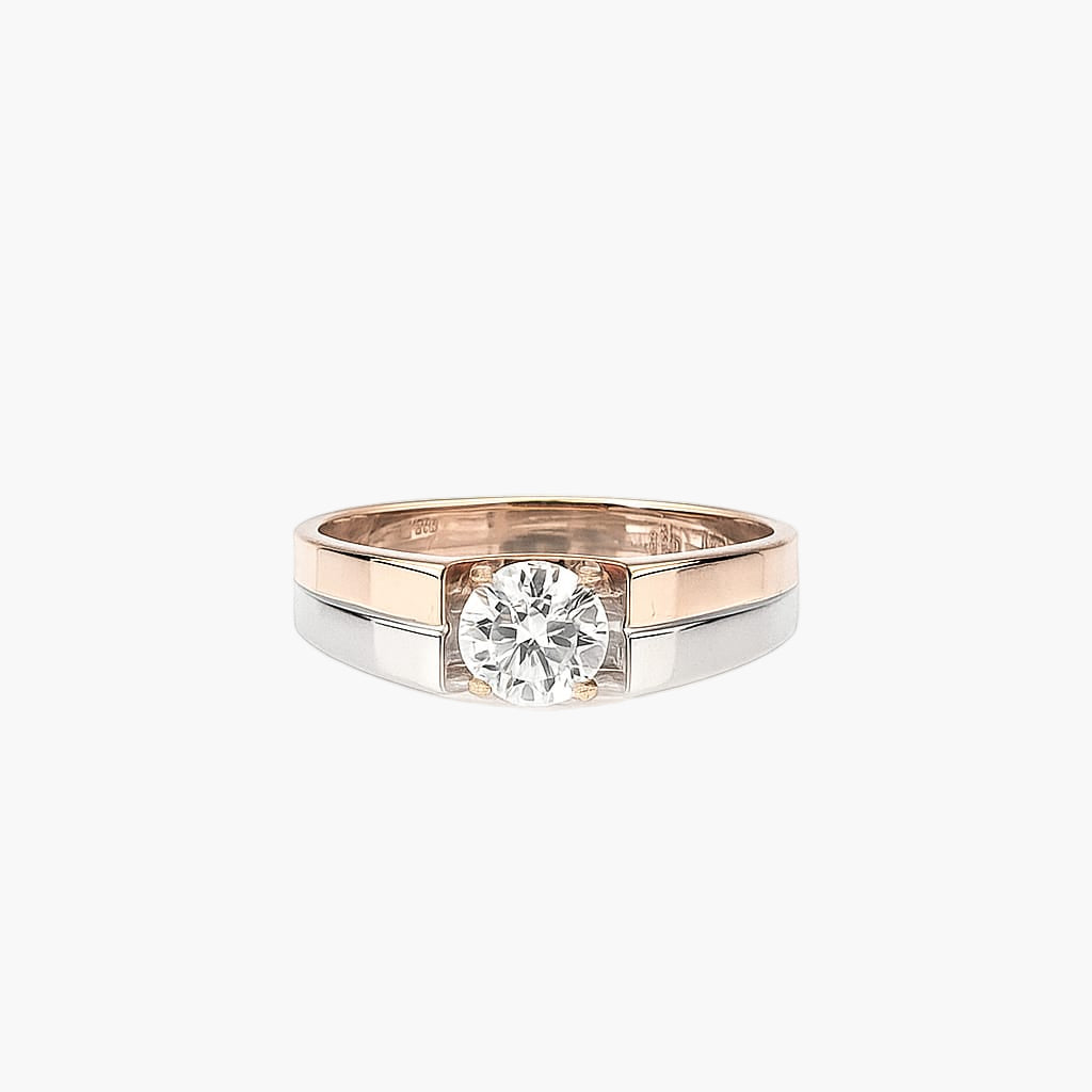 White & Rose Men Diamond Ring