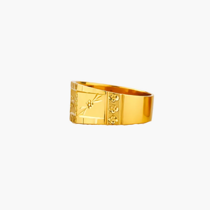 Gold bracelet on a white background
