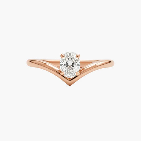 Oval Cut Wishbone Diamond Ring