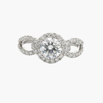 Diamond ring with a white background