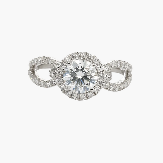 Diamond ring with a white background