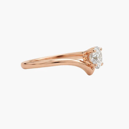 Oval Cut Wishbone Diamond Ring