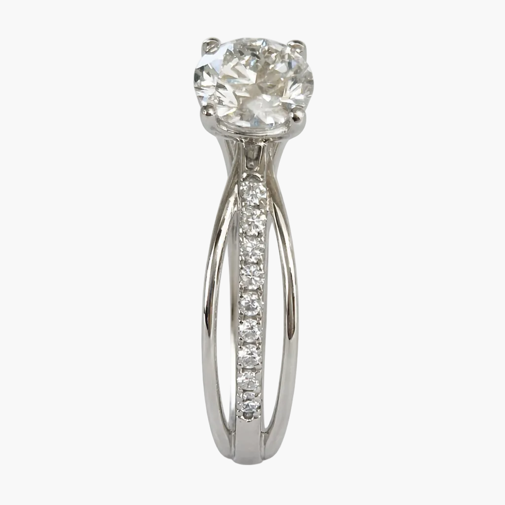 Diamond ring with a white background