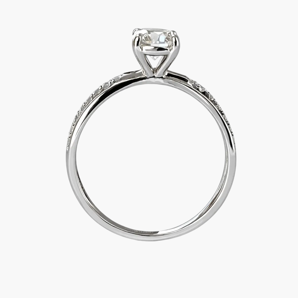 Diamond ring with a white background