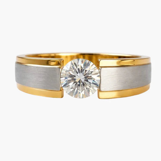 Two-Tone Tension Set Diamond Ring
