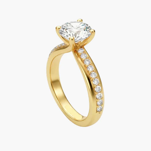 Infinity Criss-Cross Round-Cut Diamond Ring