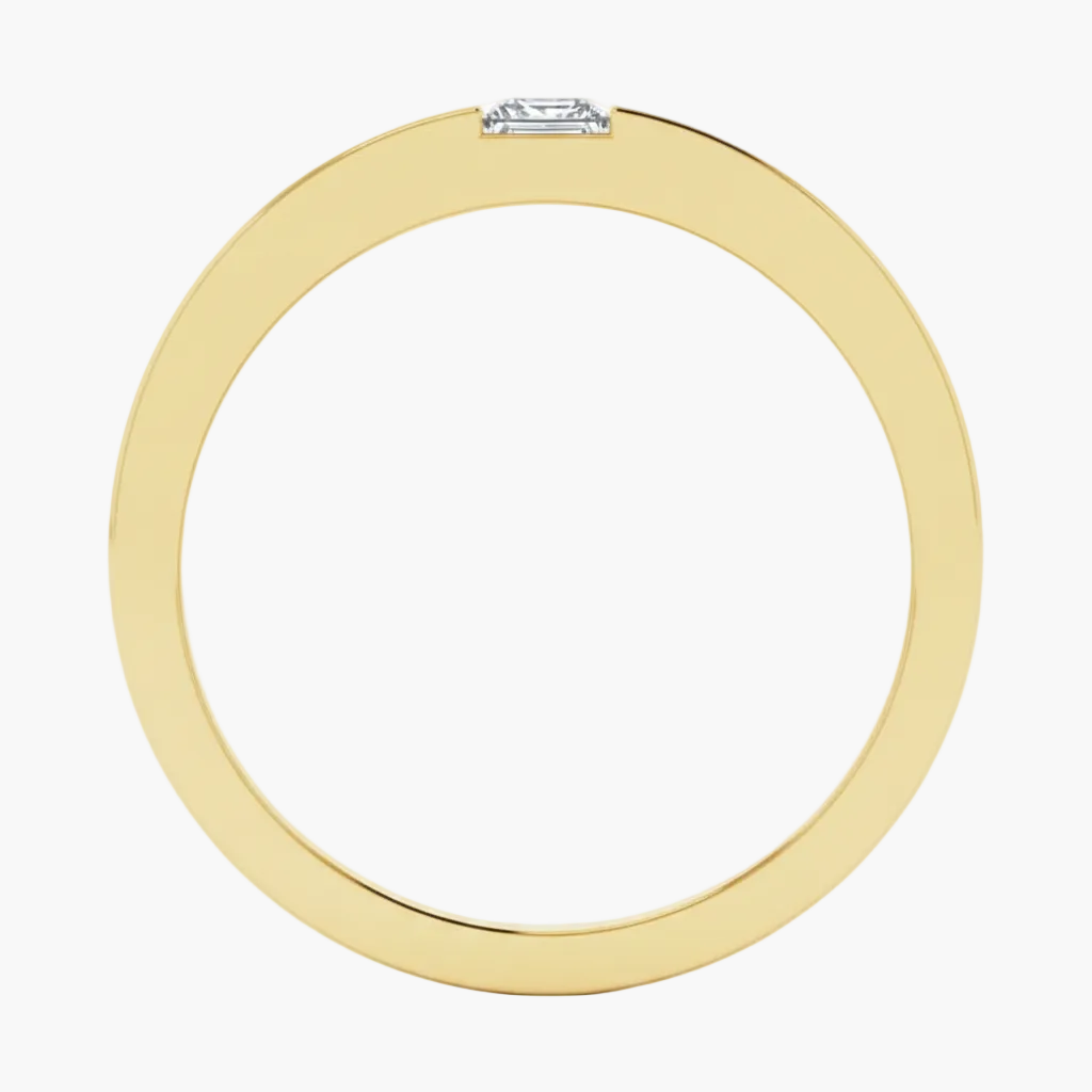 Gold bracelet with a diamond clasp on a white background