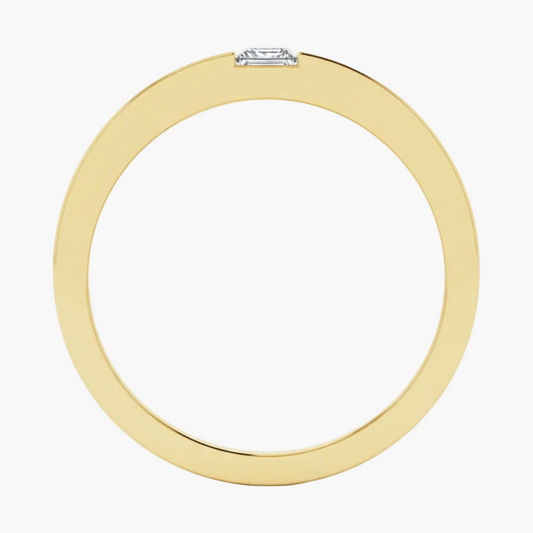 Gold bracelet with a diamond clasp on a white background