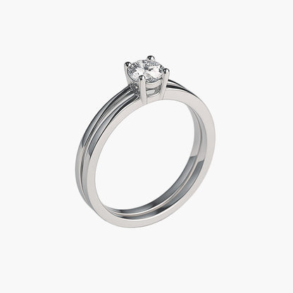 White Gold Sparkle Diamond Ring