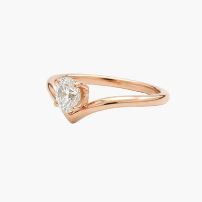 Oval Cut Wishbone Diamond Ring