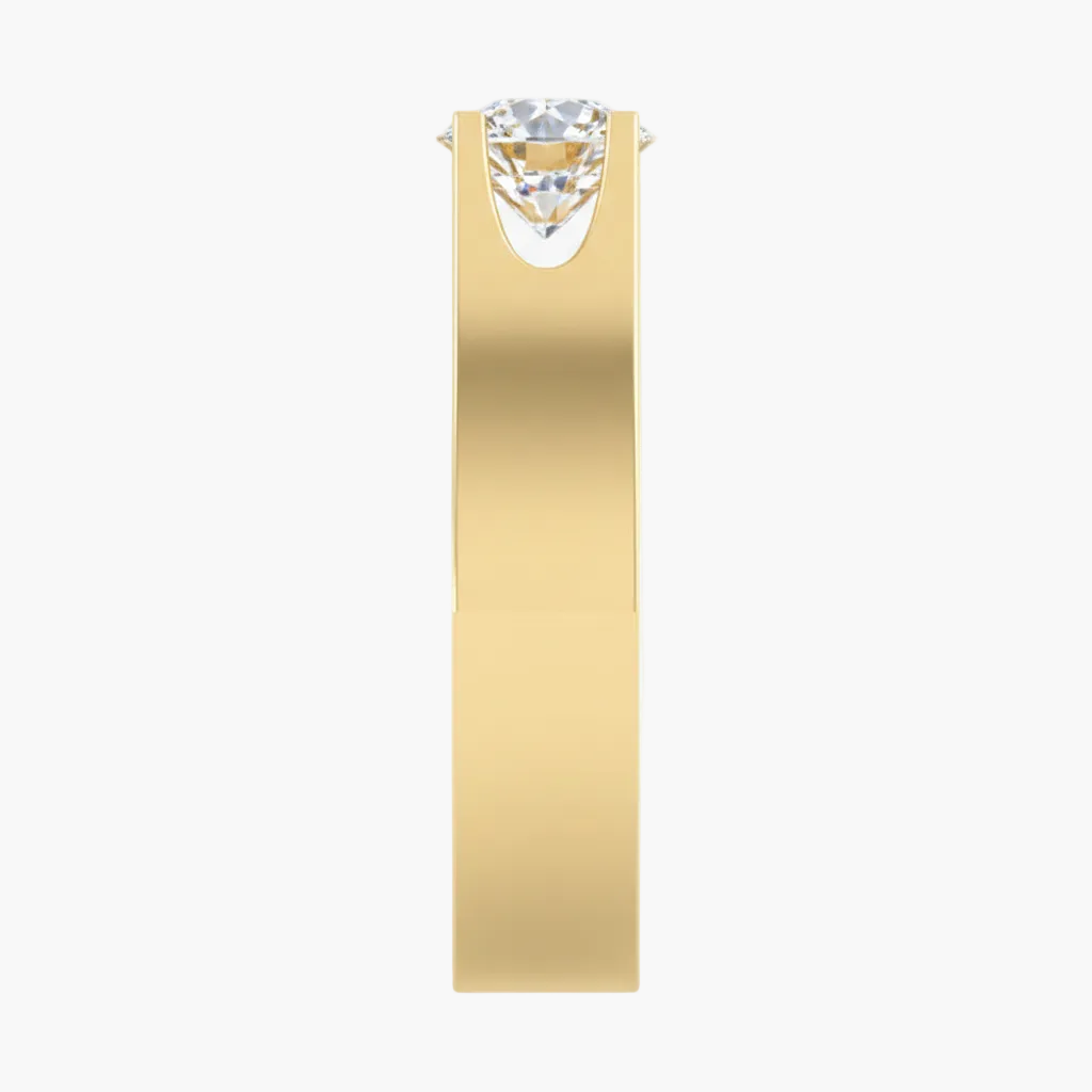 Gold earring with a clear gemstone on a white background