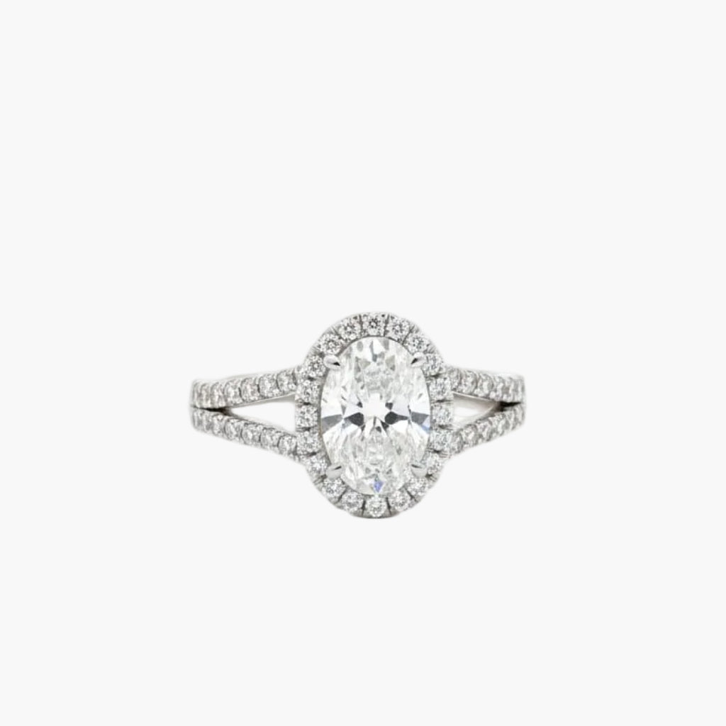 Diamond ring with a white background