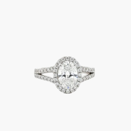 Diamond ring with a white background