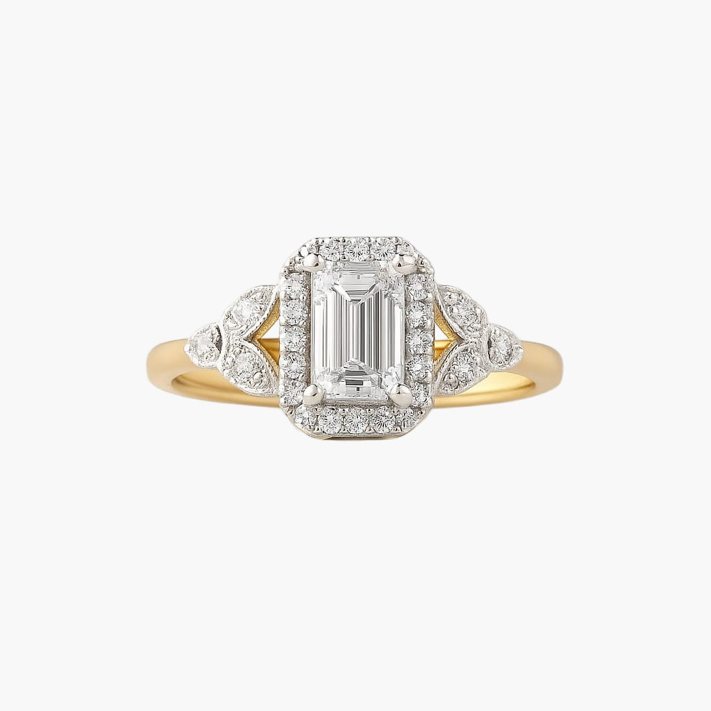 Emerald Halo Diamond Ring