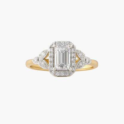 Emerald Halo Diamond Ring